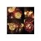 Earth colors rattan ball LED String Of flowerglow