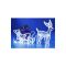 LED lit reindeer with sleigh