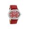 Oozoo watch with leather strap red