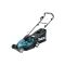 2 x 18V / 5aH or 4aH Makita batteries BL 1850 & 1840 work with this mower!  ... And you should have it!