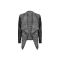 (Womens gray leather sleeved cardigan waterfall ...