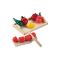 Happy People 45007 - wooden tray with wood fruits / vegetables 20.5 x 13 x 3.5