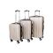Set of champagne rigid suitcases with wheels