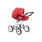 Brio Dolls pushchair red with white dots