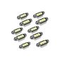 SODIAL (R) 10X 36MM BULB LAMP 3 LED 5050 SMD WHITE CAR DOME CANBUS