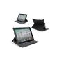 Anker® Ultra Slim iPad 3/4 case Carrying Case Case Cover for Apple the New iPad 3 / iPad 4 PU leather - One-piece Wide-View - Multi Stand - Auto Wake-up / Sleep Cover - Black