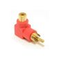 Right angle RCA phono plug To Audio Adapter Red Female Gold Plated Plated (Electronics)