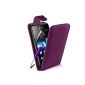 Purple Supergets Cover for Sony Xperia E bag in leather look, Skin Case Protective Skin Case Cover, with protective film and mini stylus (electronic)