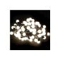 KooPower 100 LED String Light 10M Superb with bulbs (diameter: 1.5 cm) Warm White lamp Decorative lighting For Christmas Day Marriage Garden Deco