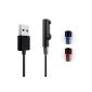 Gilsey LED Magnetic USB charger for Sony Xperia Z3 & Z3 Compact, Sony Xperia Z2 & Z2 Compact, Sony Xperia Z1 Compact & Z1, Sony Xperia Z Ultra XL39h - magnetic connection Adapter - Black (Electronics)