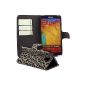 ABZ-S Leather Case Book Style for Samsung Galaxy Note 3 with Stand Function - Leopard (Electronics)