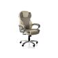 LBC032PU chair armchair height adjustable office chair PU leather cream