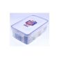 Lock & Lock food storage box, storage box, storage box 1.0 liters, rectangular transparent with 3 inside boxes, plastic, 205 x 134 x 69 mm