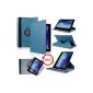 SAVFY® 360 ° Rotating Case Cover Leather Case for Asus Memo Pad 10 ME102A Protection with flap / stand positioning support and Function Sleep / Wake Automatic (Blue) (Electronics)