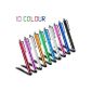 Lot universal capacitive stylus 10 for iPad 1, iPad 2, iPad 3;  iPhone 3G, iPhone 3GS, iPhone 4, iPhone 4S, iPhone 5;  iPod Touch 2, iPod Touch 3, iPod touch 4, iPod Touch, iPad Mini 5;  HTC One X, One S, One V, Desire S, Desire HD, Sensation, Sensation XE, Sensation XL;  Samsung Galaxy S1, Galaxy S2, Galaxy S3, Galaxy Note 1, Galaxy Note 2, Galaxy Mini, Galaxy Fit, Galaxy W, Galaxy Ace, Ace Plus, Ace 2;  Sony Xperia S, Xperia P, Xperia U, Xperia T, Xperia Miro, Xperia Tipo, Xperia Arc, Xperia Neo, Xperia Ray;  Samsung Galaxy Tab 2 10.1 P5100 / P5110 Galaxy Tab 2 7.0 P3100 / P3110, Samsung Galaxy Tab 10.1 P7100, P5200 Galaxy Tab 7.0, Galaxy Note 10.1 N8000 / N8010;  Blackberry Playbook;  Google Nexus 7;  Motorolla XOOM;  Dell Streak;  Sony Xperia Tablet S;  Acer Iconia Tab;  Asus Transformer Pad;  HP TouchPad;  HTC Flyer and all the phones, tablets and capacitive screen supports Black / blue / pink / silver / blue / green / gold / white / purple / red (Electronics)