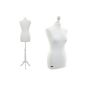 LUCCESI sewing Bust Mannequin woman Size / Size S (34-36), creme-white cover, color white Stand