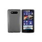 mumbi TPU Silicone Cover Nokia Lumia 820 Case black transparent black (Wireless Phone Accessory)