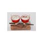 Rice bowl spoon chopsticks porcelain set of 2 028 red (household goods)