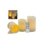 Candles with remote control 3-Pack - Fantastic candles without flame with Remote + Timer function (household goods)