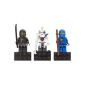 LEGO® Ninjago Magnet Set - Contains 3 authentic LEGO® Ninjago minifigures: Jay, Cole and Nuckal on the stone glued (Toys)