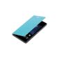 kwmobile® practical and chic flap protective case for Sony Xperia M2 Light Blue (Wireless Phone Accessory)