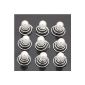 12 pieces Curlies spirals hair headdress silver pearl white 8 mm (jewelry)