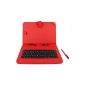 High-quality 2-in-1 Case with built-Micro USB Keyboard for Tablet PC Odys Leos Quad - RED (electronic)