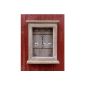 Decorative key box in brown wooden - country style - with glass door - 24,5x32cm