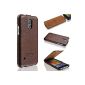 Samsung Galaxy S5 shell - genuine leather - handcrafted - best keep your phone in Flip Cover Design - Case Case case for your smartphone - Cases S5 in Brown (Electronics)