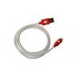 OKCS Premium!  Luminous charging cable data cable with Light Function for iPhone 6, 6 Plus 5, 5S, 5C, iPad 4, mini, 2, 3, 5 Air, Air 2, iPod Touch & Nano - in Red (Electronics)