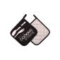 Stuco trends textile 9842-7 2-pack potholder with engaging, Newspaper black, about 20 x 20 cm, 100% cotton (household goods)