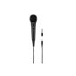 Hama - 46020H - monaural Microphone, black metal finish, 3.5mm jack adapter and 3.5 / 6.35 mm, on / off switch on the microphone, 600 Ohms, dynamic and unidirectional - 3.00m cord (Accessory)