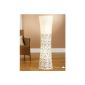 Trango® rice paper lamps floor lamps rice paper lamp modern design floor lamp 125 x 35cm (White Floral incl. 2x 3.2W LED LM TG1240)
