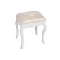 Antique stool ottoman stool for dressing in white, natural wood (household goods)