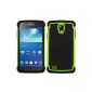 kwmobile® Hybrid Case for Samsung Galaxy S4 Active i9295 in Neon Green Black.  TPU inside Case, Hard Case framing!  Ideal for outdoor use and modern.  (Wireless Phone Accessory)