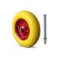 Wheelbarrow wheel PU 4.80 / 4.00-8 4PR hard rubber wheel spare wheel axle (Miscellaneous)