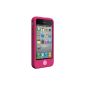 SwitchEasy SW-COL4-P Silicone Case with 2 dCoque movies silicone screen protector for iPhonCoque silicone 4 / 4S Fuchsia (Wireless Phone Accessory)