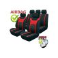 SB202 - Best quality car seat cover seat cover seat covers Slipcover with side air bag Black / Red