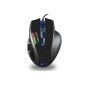 EC Technology® Gamer Mouse 8200DPI High precision sensor Lazer, 8 adjustable DPI levels, 9 programmable buttons, Macro, control cartridge weight, Omron micro-switches LED light for right-handed (Electronics)
