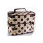 Y-BOA - Makeup Kit Bag / Washing -Brown-19 * 12 * 14CM- Jewelry Box-Double Zipper Storage Couches- Cosmetics