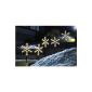 Konstsmide LED light sticks snowflakes on the outside, set 5 pieces