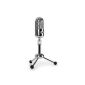 Auna CM280 condenser microphone chrome USB microphone for PC and Mac (cardioid, incl. Table-tripod, headphone output) Silver (Electronics)