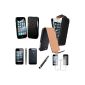 ebestStar - Apple iPhone 5S / 5 / 5G - LOT ACCESSORY PACK x10 color BLACK: PU Leather Case Cover + Bumper luxury Silicone GEL + 3x + integral protective film front and rear (3 + 3 recto verso) + Stylus (Devices electronic)