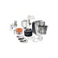 Bosch food processor MUM56340 Styline MUM5 (900 watts, stainless steel mixing bowl, food processor, stirring whisk and other accessories) silver (household goods)