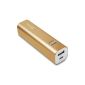 JETech® 3000mAh Ultra-Compact Portable Lipstick Size Portable Battery Power Bank Power Pack USB External Battery and Portable Charger for iPhone 6/5/4, iPad, iPod, Samsung devices, smart phones, tablet PCs (External Battery, 1-Cell 3000mAh (Champagne Gold)) (Wireless Phone Accessory)