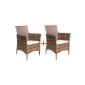 Double poly rattan armchairs