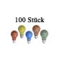 netSells® * 100 piece mixed color light bulbs * E27 / 25W * matt * z. B. for Party- u. Biergarten Lighting