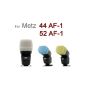 3 colors Bouncer / Diffusorset 100% accurately fitting for Metz 44 AF-1 and Metz 52 AF-1 (electronic)