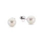 Valero Pearls Classic Collection Ladies Earrings High-quality freshwater cultured pearls approx 7 mm round white 925 sterling silver 186140 (jewelry)