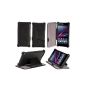 Luxury Case Sony Xperia Z1 Compact (Z1 mini) Ultra Slim Leather Style with Stand - Case Sony Xperia Z1 Compact black protective cover (new 2014 smartphone) - Price discovery accessories pouch Flip Cover XEPTIO: Exceptional box!  (Electronic devices)